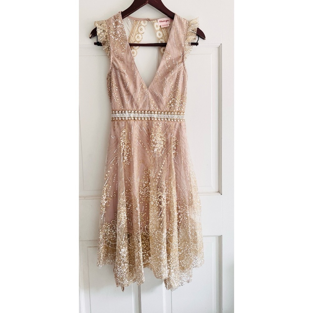 Showpo Gold Sequin Mini Dress